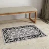 Tapete Eco Cancún Borde en Marfil con Gris
