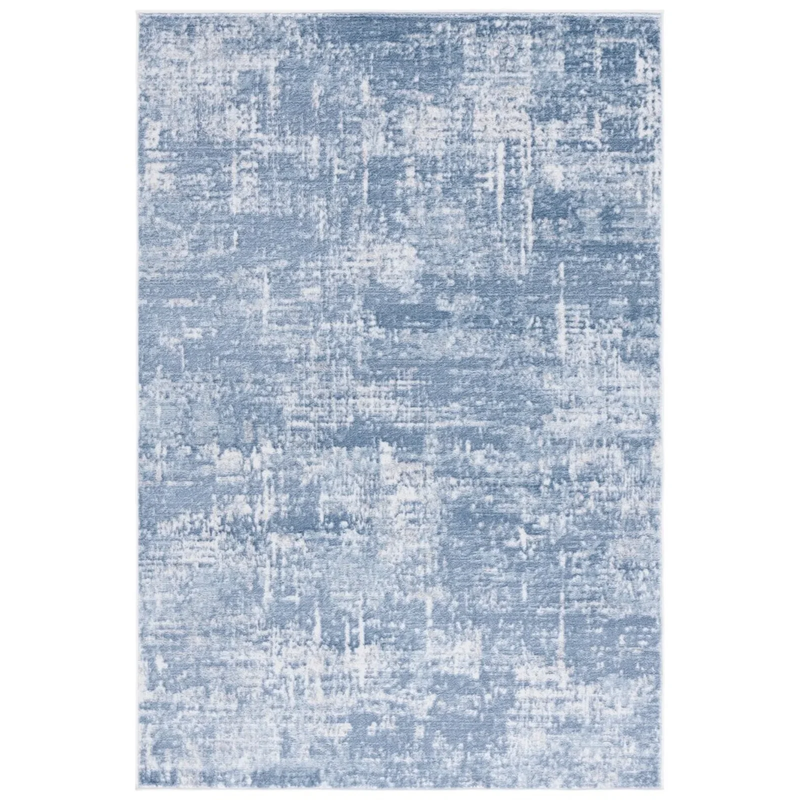 Tapete Emilia Abstracto Texturizado en Marfil con Azul | NU Espacios