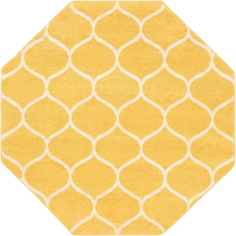 Tapete Enrejado Curvo en Amarillo