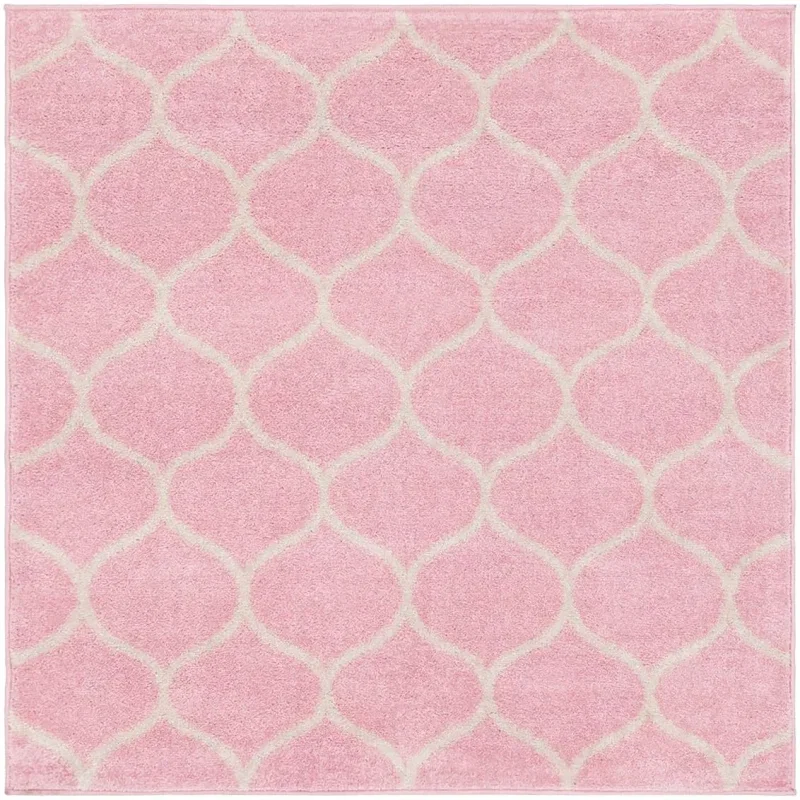 Tapete Enrejado Curvo en Rosa Claro