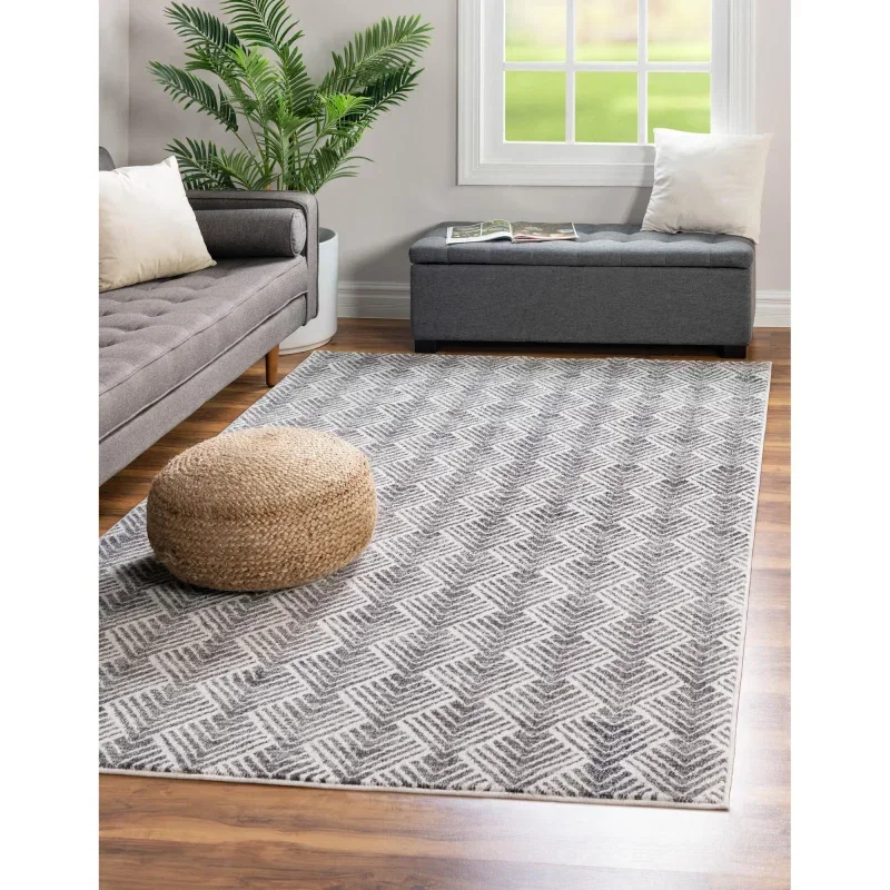enrejado ecologico geometrico en gris y marfil
