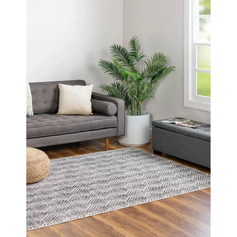 enrejado ecologico geometrico en gris y marfil