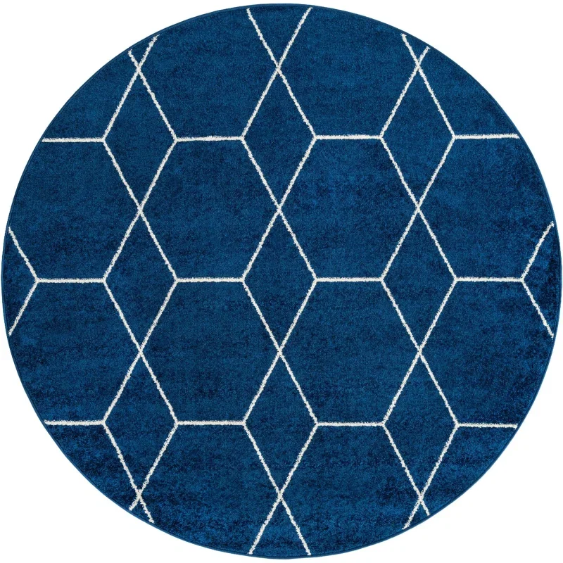 Tapete Enrejado Geométrico en Azul