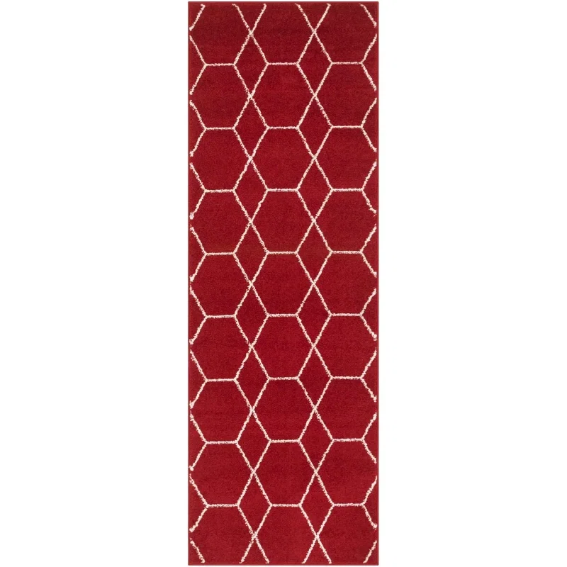 enrejado geometrico en rojo