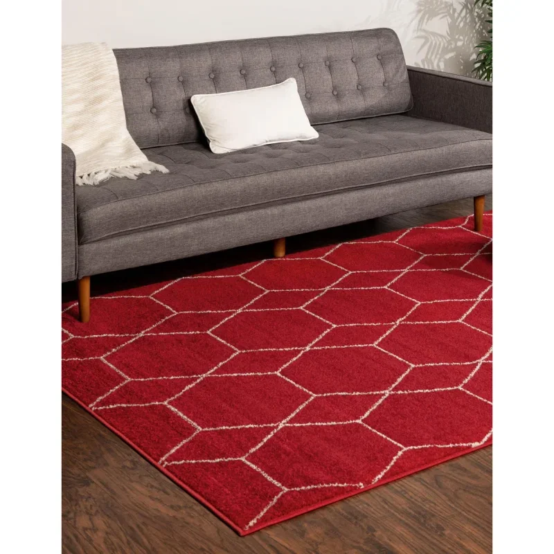 enrejado geometrico en rojo