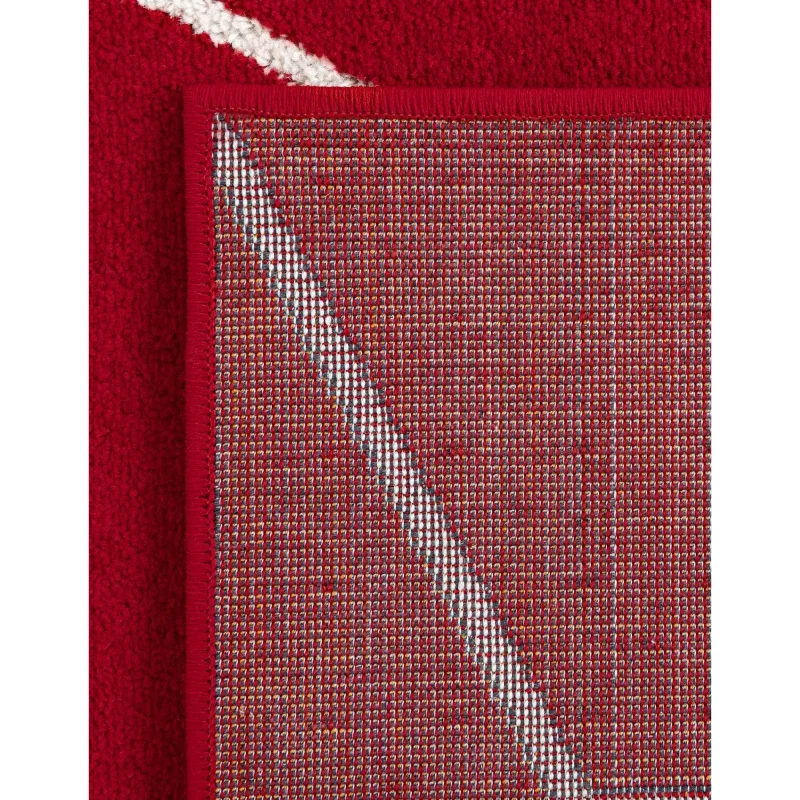 enrejado geometrico en rojo