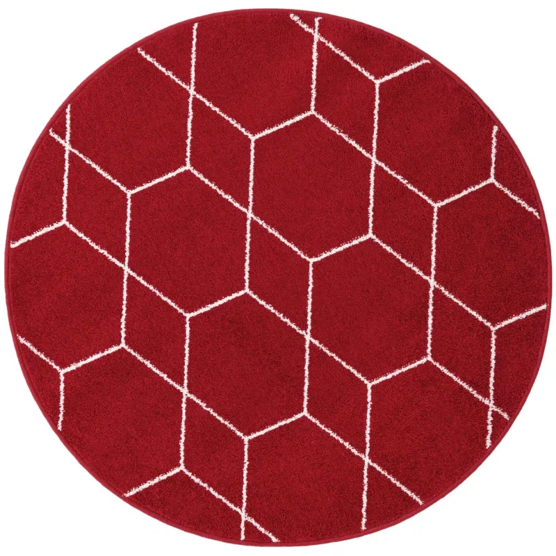 enrejado geometrico en rojo