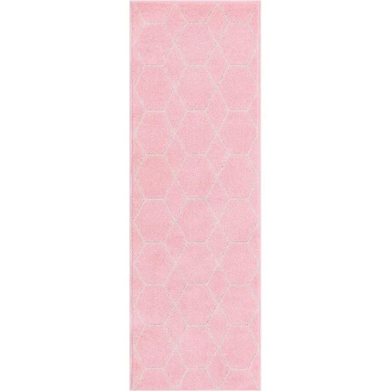 enrejado geometrico en rosa claro
