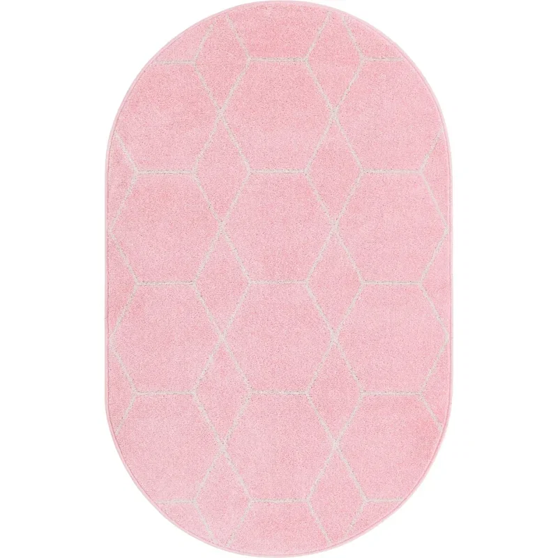 enrejado geometrico en rosa claro