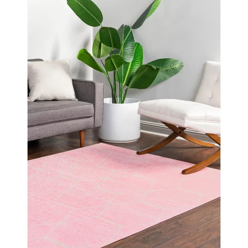 enrejado geometrico en rosa claro