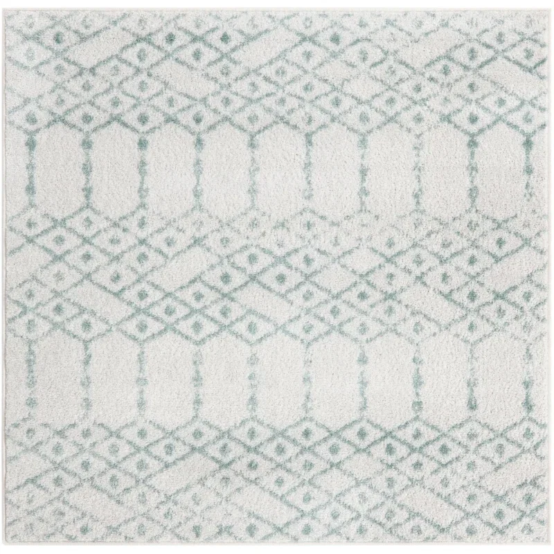 enrejado pacifica geometrico en marfil y aqua