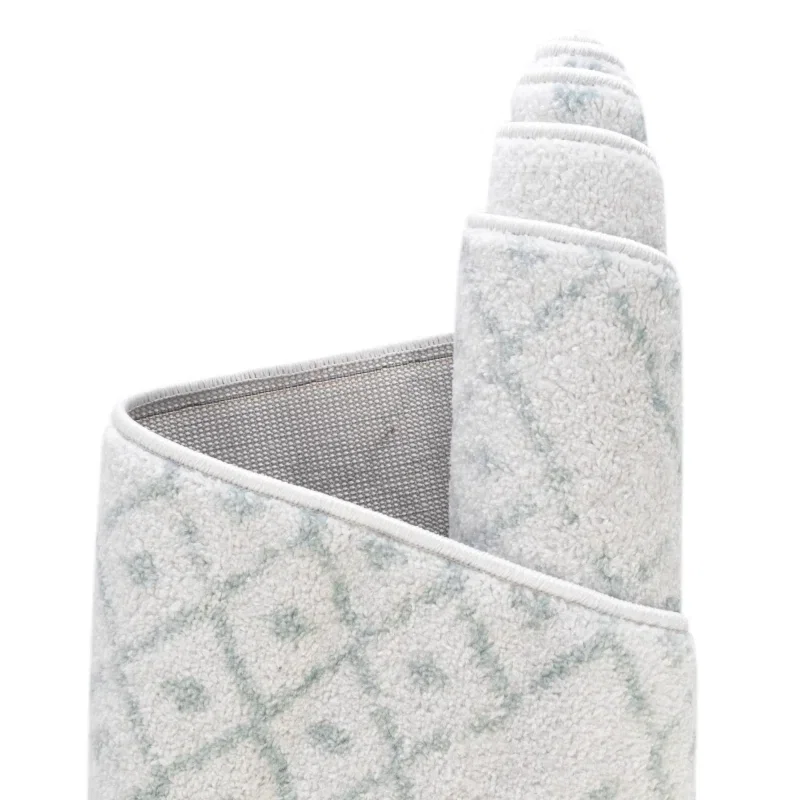 enrejado pacifica geometrico en marfil y aqua