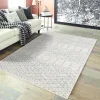 enrejado pacifica geometrico en marfil y aqua