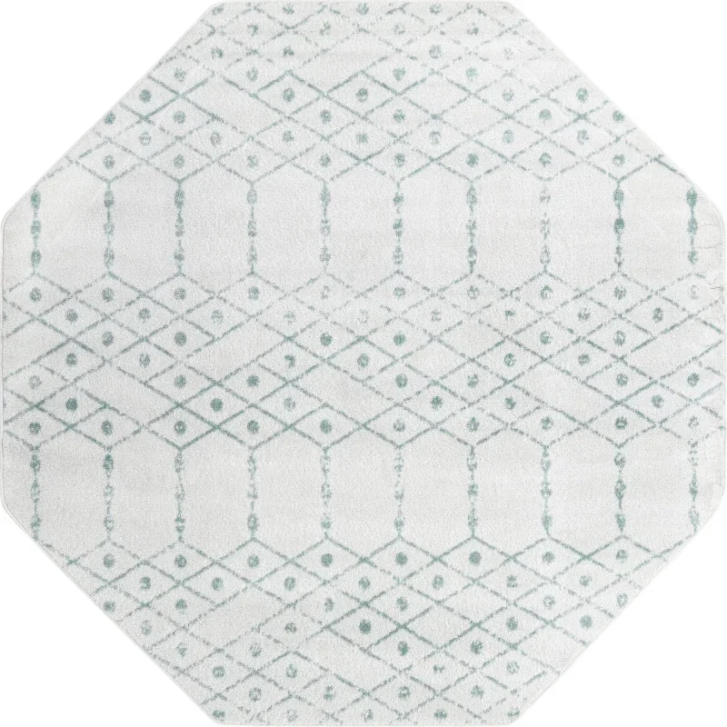 enrejado pacifica geometrico en marfil y aqua