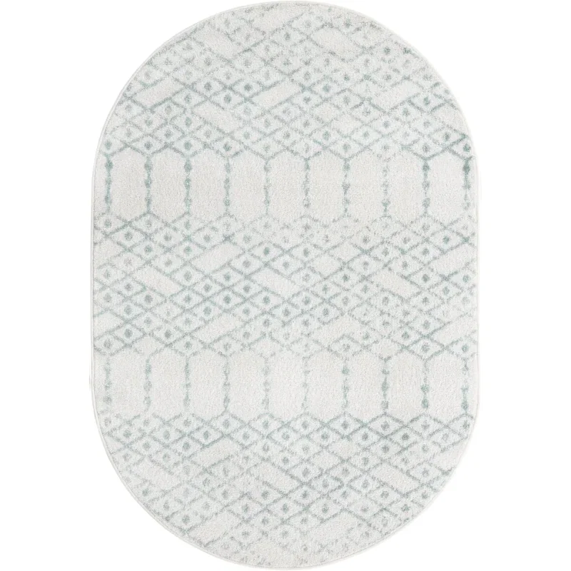 enrejado pacifica geometrico en marfil y aqua