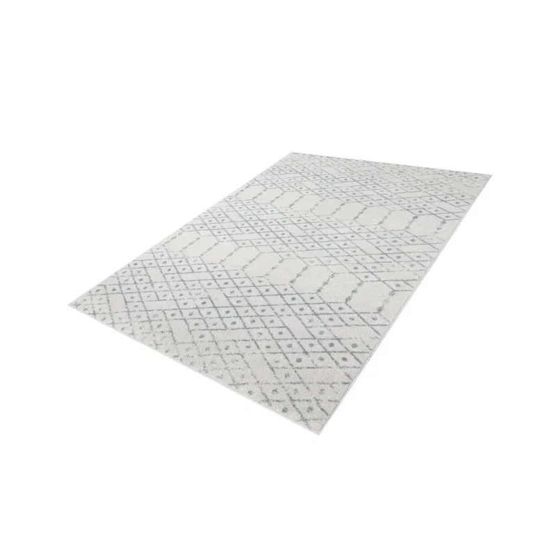 enrejado pacifica geometrico en marfil y aqua