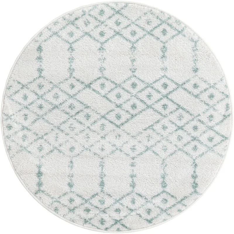 enrejado pacifica geometrico en marfil y aqua