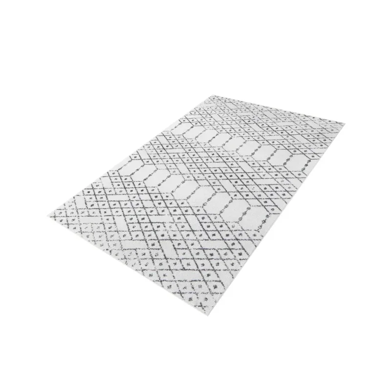 enrejado pacifica geometrico en marfil y negro