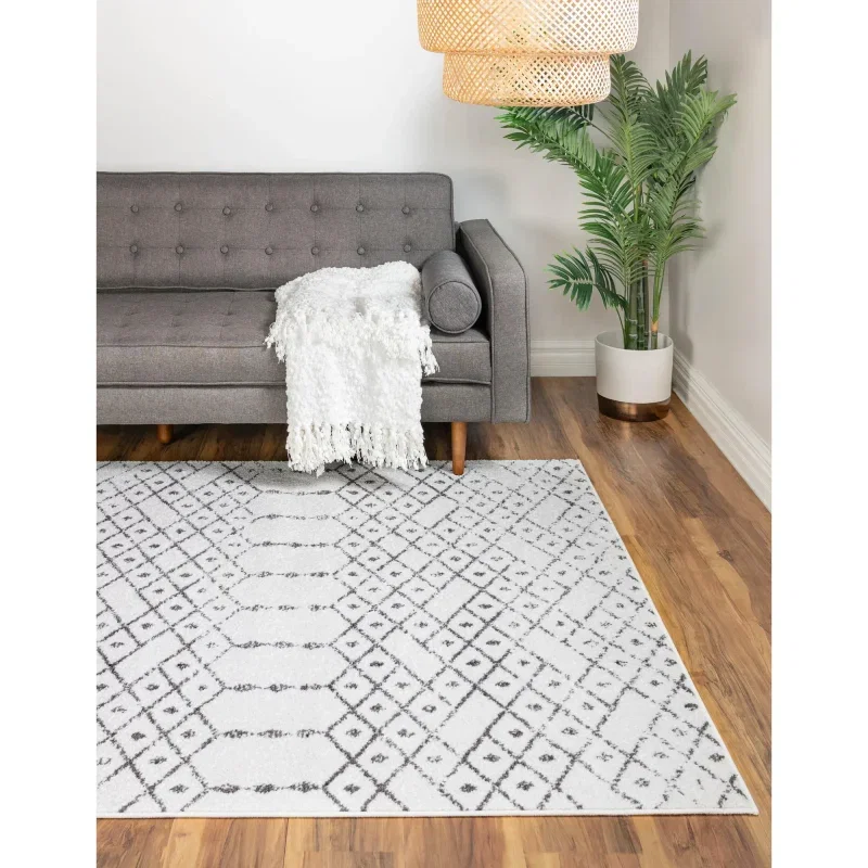 enrejado pacifica geometrico en marfil y negro