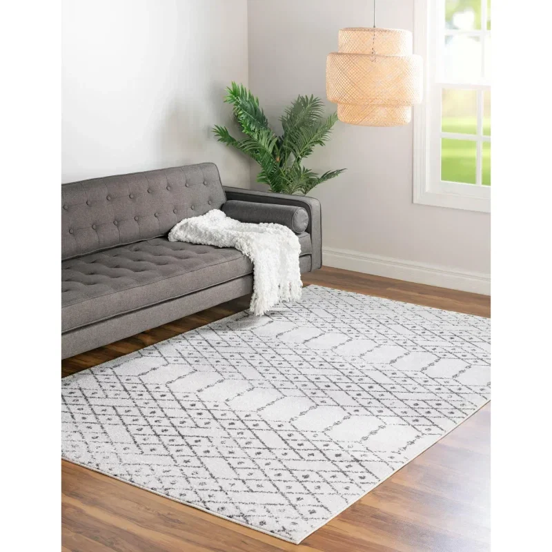 enrejado pacifica geometrico en marfil y negro