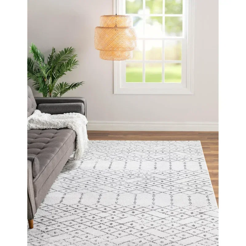 enrejado pacifica geometrico en marfil y negro