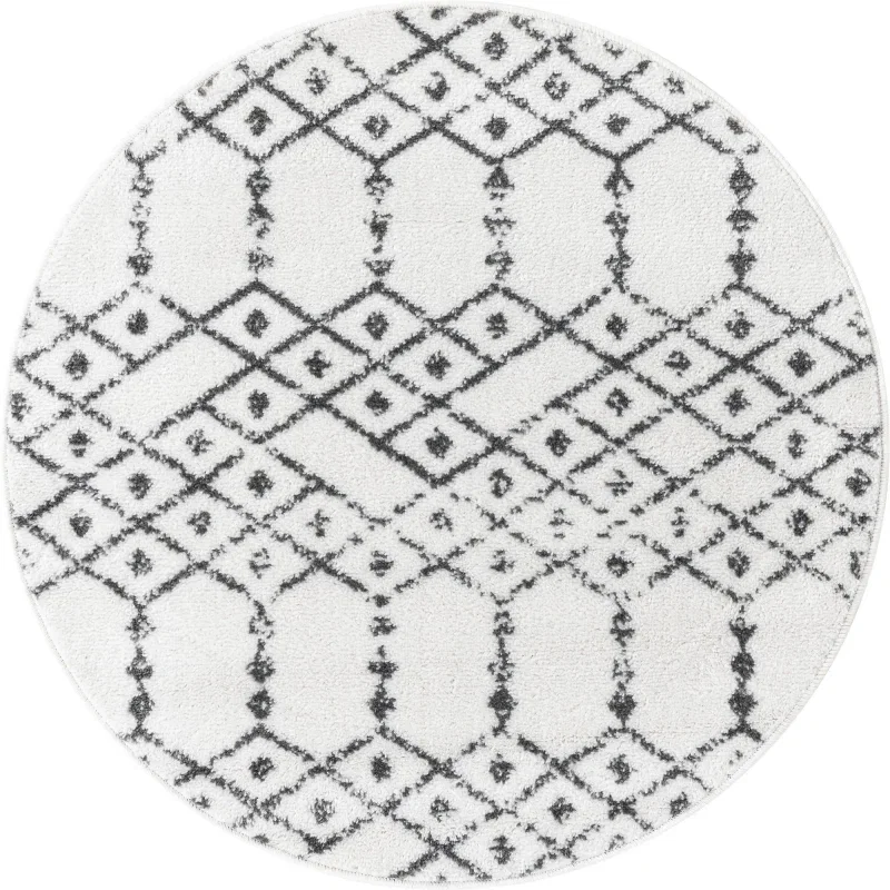 enrejado pacifica geometrico en marfil y negro