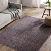Tapete Estrella Polar Enrejado Turco en Rojo y Azul