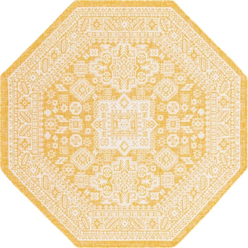 exterior azteca geometrico en amarillo