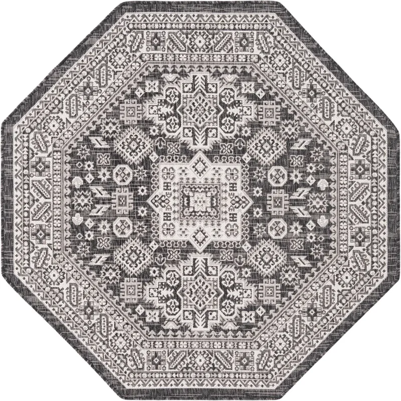 exterior azteca geometrico en gris carbon
