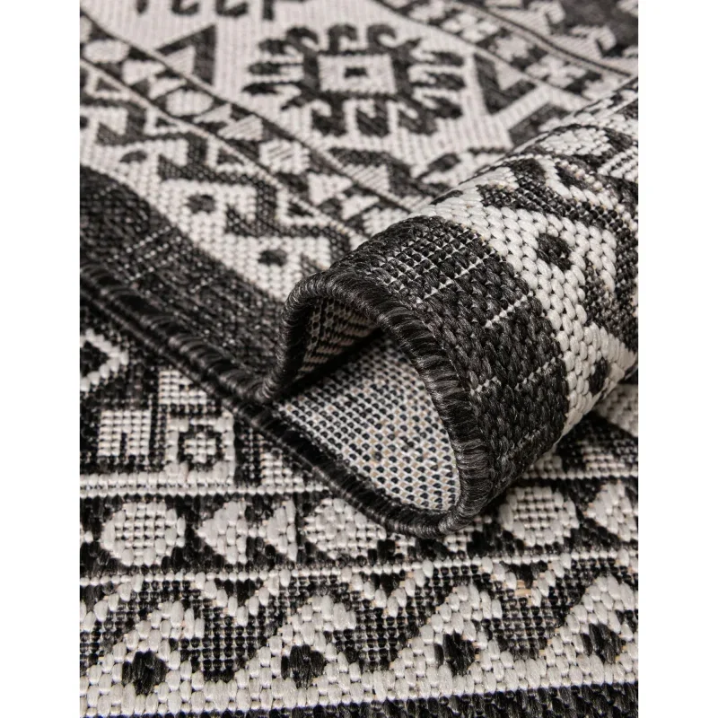 exterior azteca geometrico en gris carbon