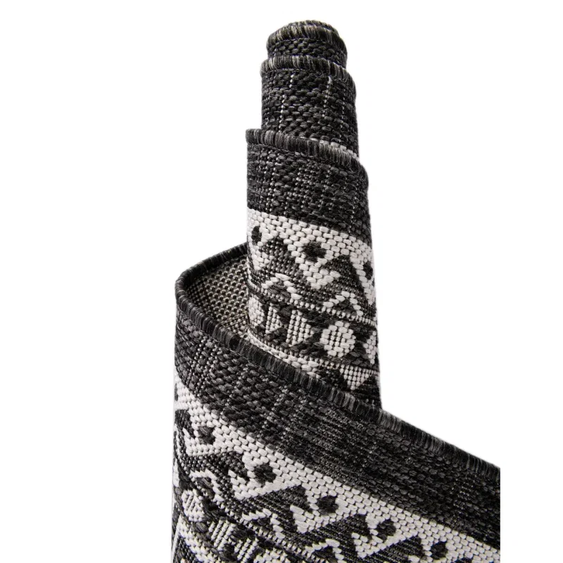 exterior azteca geometrico en gris carbon