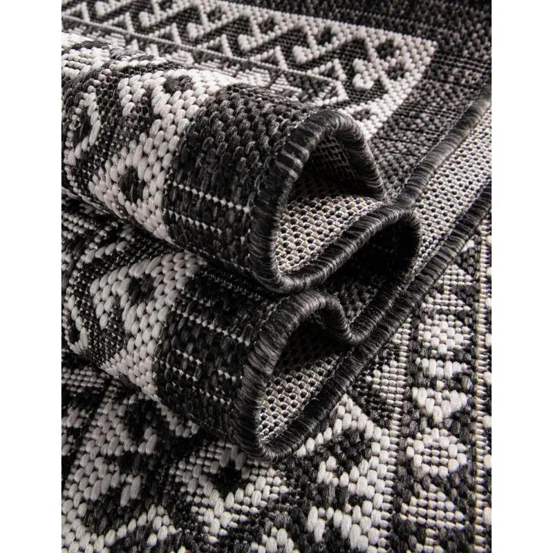 exterior azteca geometrico en gris carbon