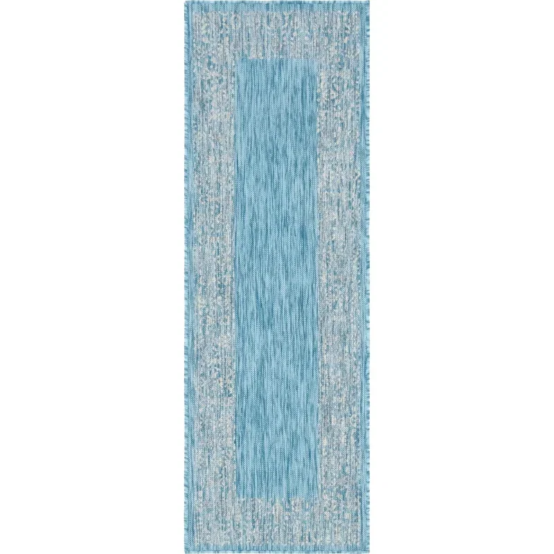 exterior bordes geometrico en aqua