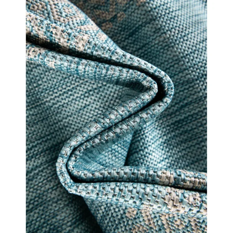 exterior bordes geometrico en aqua