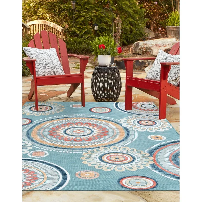 exterior botanico mandalas en azul claro
