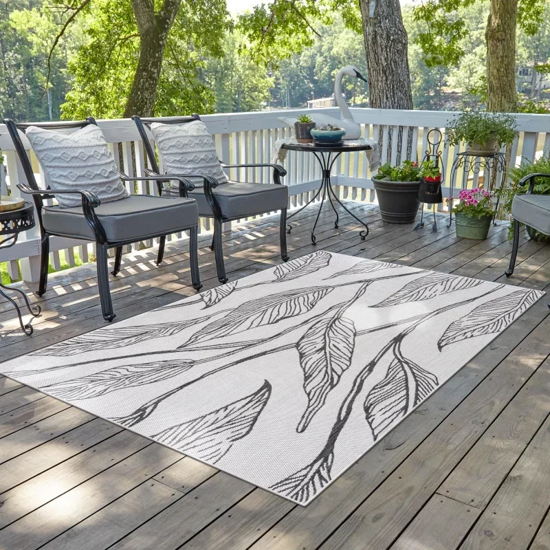 exterior botanico tallos en gris y marfil