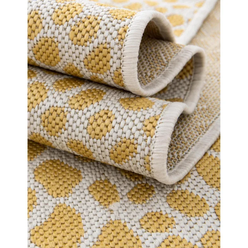 exterior hamptons animal print en amarillo y marfil