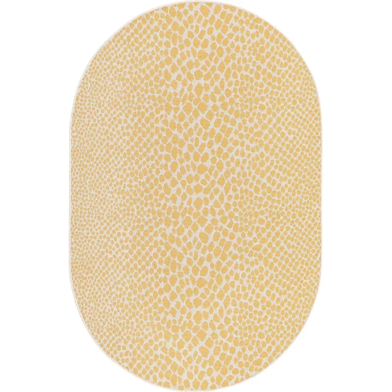 exterior hamptons animal print en amarillo y marfil