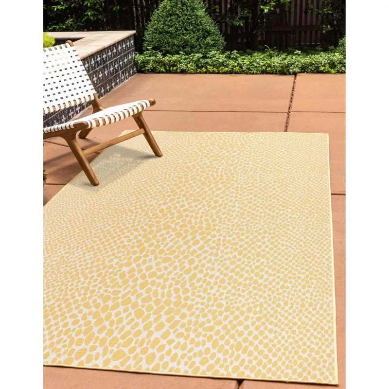 exterior hamptons animal print en amarillo y marfil