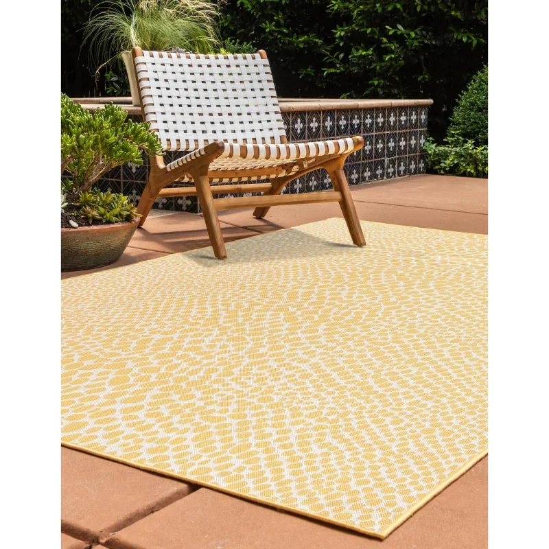 exterior hamptons animal print en amarillo y marfil