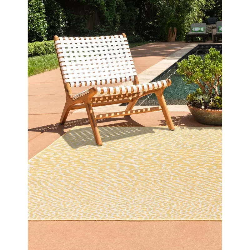 exterior hamptons animal print en amarillo y marfil