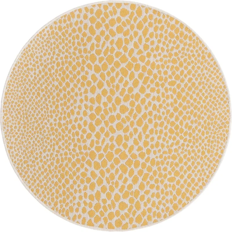 exterior hamptons animal print en amarillo y marfil