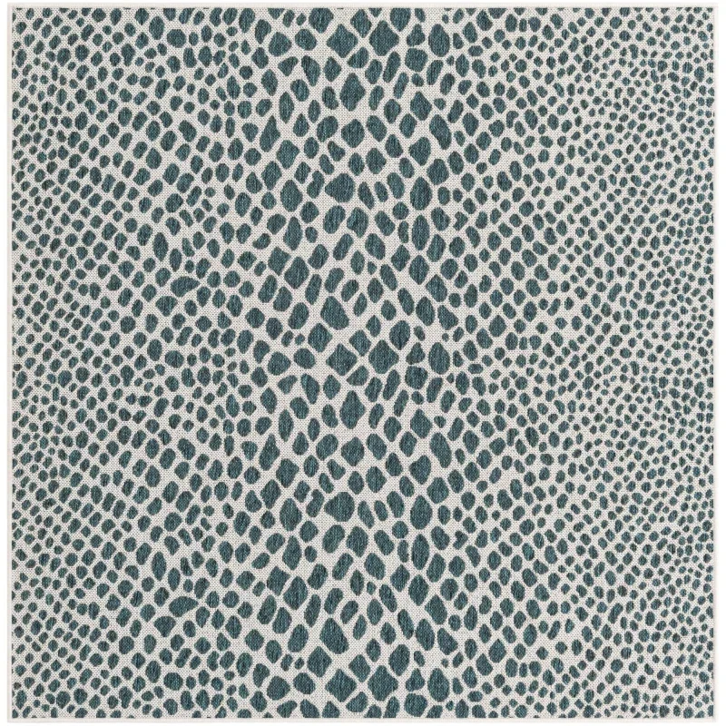 exterior hamptons animal print en verde azulado