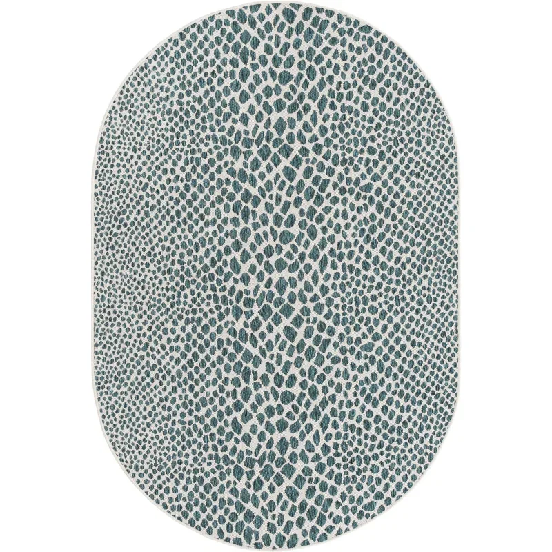 exterior hamptons animal print en verde azulado