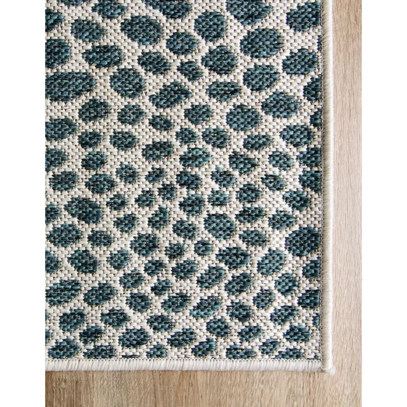 exterior hamptons animal print en verde azulado