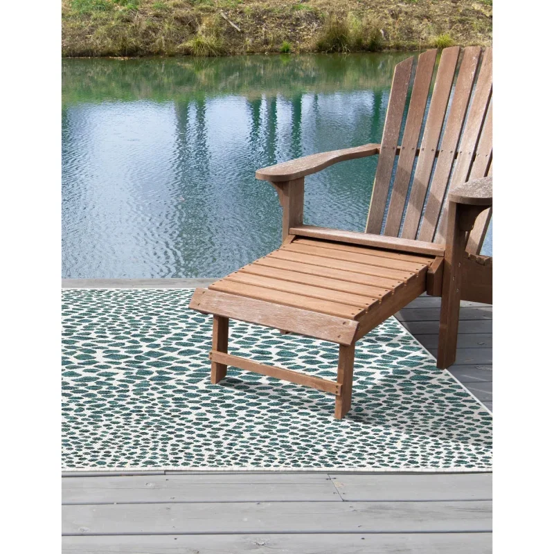 exterior hamptons animal print en verde azulado