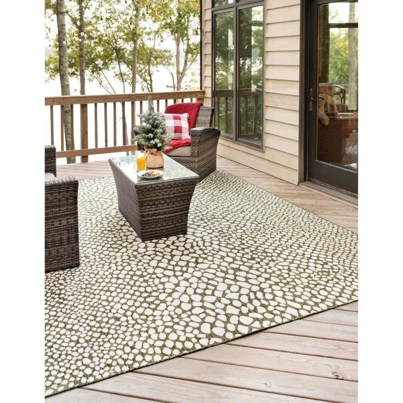 exterior hamptons animal print en verde