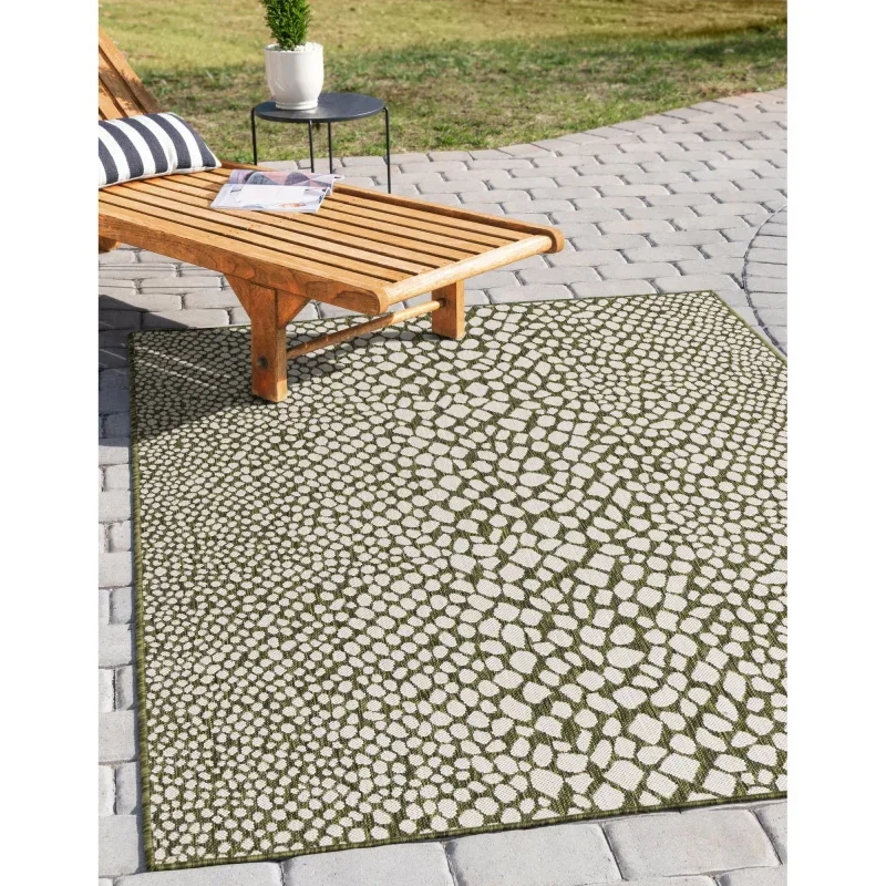 exterior hamptons animal print en verde