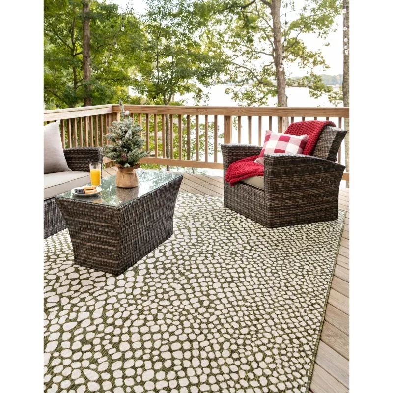 exterior hamptons animal print en verde