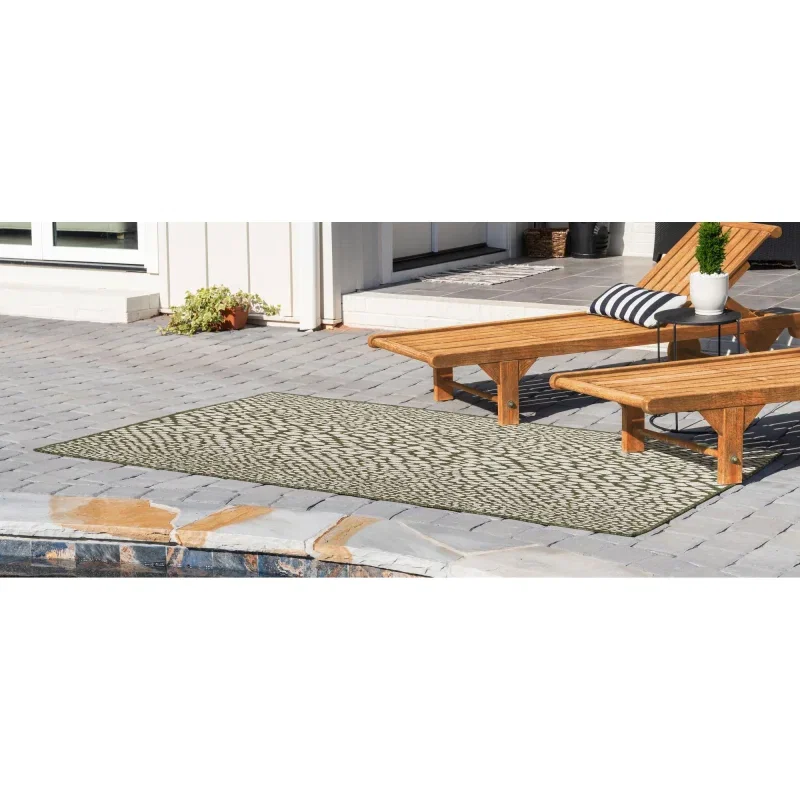 exterior hamptons animal print en verde